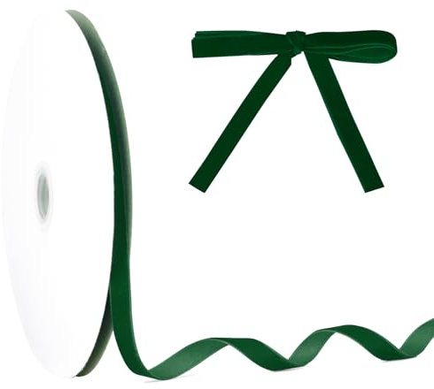 10mm×23m Samtband,Geschenkband,Schleifenband,Geschenkband Weihnachten,Satinband,Geschenkbänder,Dekoration,Ribbon,Samtband Dunkelgrün,Kräuselband Geschenkband,Geschenk Band,Seidenband,Dekoband