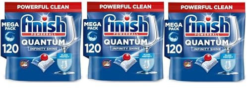 Finish Quantum Infinity Shine Dishwasher Tablets Bulk (120 (Pack of 3), Regular)