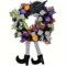 SANHIGHEND Halloween deko Türkranz für die Haustür, Hexen Halloween Dekoration, 44 x 64 cm, mit Hexenhutbeinen hängendem Schlüsselband, Hexenkranz, Halloween Deko Indoor Outdoor für Haustür, Wanddeko