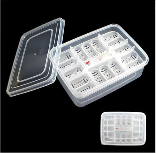 Reptilien-Zuchtbox, 16 Gitter Brutkasten für Reptilien-Eier, transparente Brutbox für Reptilieneier - Inkubationsbox für die Entwicklung von Reptilieneiern, Brutkasten, Bruttablett