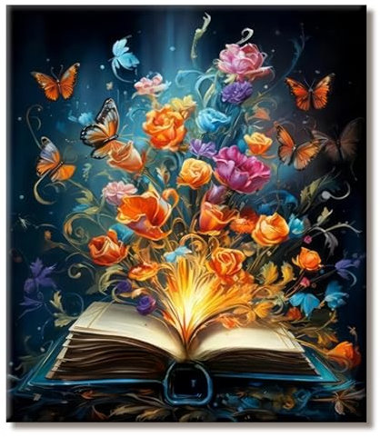LZLHDE Peinture par numéros Fleurs adultes - Peinture par numéros - Toile infroissable - Kit de bricolage avec pinceau et peinture acrylique - Cadeau pour décoration murale - Grand format - 40 x 50 cm
