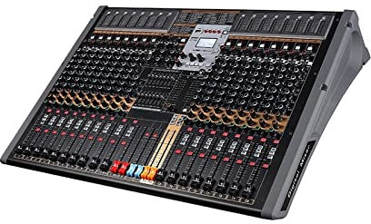 YQVEOT Audio Mixer, DJ Controller Sound Mixer, Series Mixer 16-channel Stage DJ Mixer With Sound Card Four Group Output Mixer, Ideal for Home Party and Karaoke