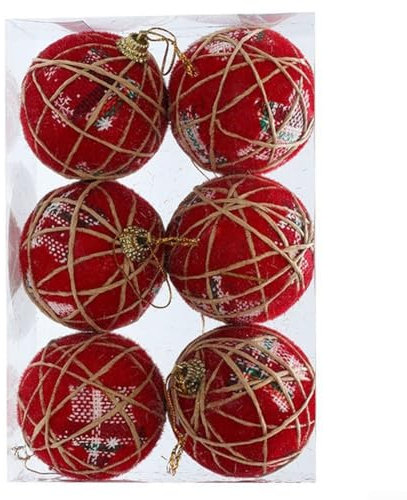 Dekorative Kugel-Kollektion, 6 Stück, auffällige Weihnachtsschmuck für Bäume (B)