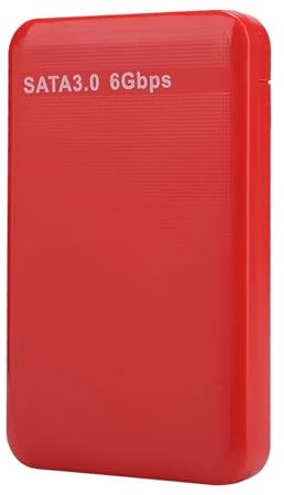 2.5inch USB3.0.0 Mobile Hard Disk Enclosure 6Gbps UASP Acceleration Supports 6TB SSD OS Plug and Play (Red)