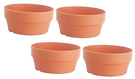 CIMAXIC Lot De 4 Pots Ronds en Argile pour Plantes Jardinières en Argile Pots De Cuisson en De Décoration en Poterie pour Plantes Grands en Terre Cuite