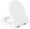 Tavoletta wc Universali D Forma,YEAUPE PRO Sedile WC, Urea-Formaldeide Chiusura Ammortizzata tavoletta wc con Sgancio Rapido a un Pulsante, Bianco,46,4 * 35,9 * 5CM
