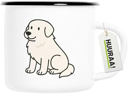 Huuraa Chien de montagne des Pyrénées tasse en émail