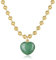 COAI Collier Maille Perlée, Collier Cœur Femme, Pendentif Aventurine Verte