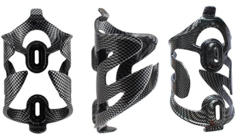 LIGHTAOTAO 2pcs Quick Release Adjustable Cycling Bike Water Bottle Holder Cage Lightweight Carbon Fiber with Scratch Resistant Design Side Open for Access in Black