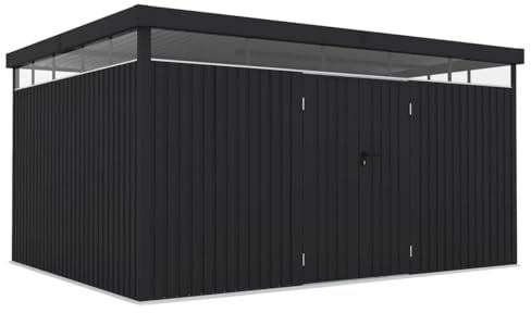 XXL Metall Gartenhaus Lyon 396x294x220 cm, 12 m² Geräteschuppen Fahrradgarage Gerätehaus anthrazit für Fahrräder Geräte Werkzeug