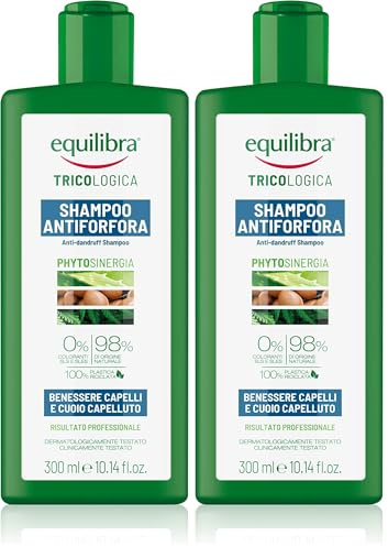 Equilibra Capelli, Shampoo Antiforfora, Benessere Capelli e Cuoio Capelluto, con Attivo Antiforfora da Lichene, Estratto dello Yogurt, Aloe Vera, Olio di Argan, Cheratina Vegetale, 300 ml