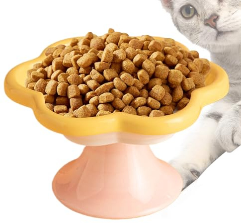 Cuenco Elevado Para Comida De Gato Cuenco de Cerámica Anti Fatiga de | Prevención de reflujo elevado interior para perros pequeños, y cachorros, comida seca, húmeda