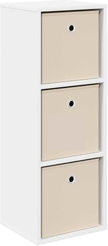vidaXL Sideboard mit Schubladen Weiß 30,5 x 27 x 84,5 cm, Wohnzimmer Sideboard, modernes Design, Robustes freistehendes Regal, ordentlich und elegant