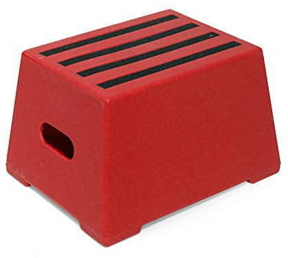 1 Tread Heavy Duty Red Plastic Moulded Safety Block Step