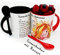 Sunnywall 2er-Set | Tassenkuchen mit Rezept in 5 Minuten, Löffeltasse, Kaffee- oder Tee-Tasse | Mug Cake | Mikrowellenkuchen - Geschenk zum Valentinstag - Geburtstag - perfekte Geschenkidee