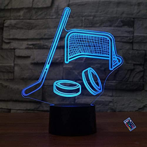Optische Täuschung 3D Eishockey Nacht Licht 16 Farben Andern Sich Fernbedienung USB-Strom Touch Schalter Dekor Lampe LED Lampe Tisch Kinder Brithday weihnachten Geschenk