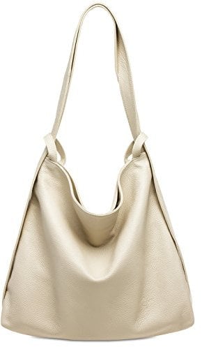 Caspar 2in1 Große Leder Rucksack Schultertasche XL Elegante Damen Handtasche - PREMIUM LINE - Modell No.786 - Made in Italy, Farbe:beige, Accessoires:One Size