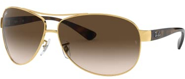 Ray-Ban Gold Brown Gradient 63mm RB3386 Aviator Sunglasses
