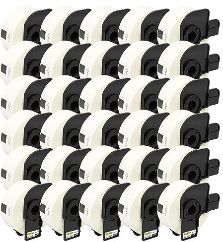 Yellow Yeti 30 Ersatz DK-11201 Brother Etiketten 29 x 90 mm Weiße Adressetiketten Kompatibel mit Etikettendrucker Brother QL 800 QL 810W QL 700 QL 570 QL 550 QL 500