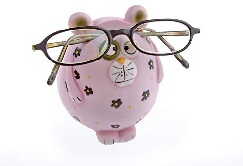 By-Bers Brillenhalter Uhu Eule Kautz handbemalt, lustig, für Spaßversteher und Junggebliebene, EIN schönes Designstück aus Polyresin (Brille_Panther)