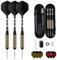 sanfeng Dartpfeile mit Metallspitze, 3 Stück 27 Gramm Steeldarts, Steel Darts Pfeile mit Aluminum Schafts 9 Flights,50 Anti-Lose Gummiringe 12 Spring Rings 1 Dart Tool Sharpener