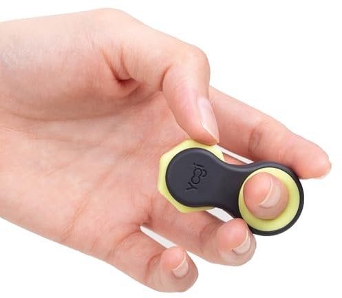 Yogi Juguete antiestrés, hilanderos para Adultos, Alivio de la ansiedad, ADHD, Add y Autismo, Juguetes silenciosos para Adultos y niños, Cinco tamaños de Anillo (Schwarz Gelb)