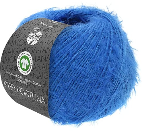 LANA GROSSA Per Fortuna GOTS | Leichtes Sommerflauschgarn mit Baumwolle | Handstrickgarn aus 74% Baumwolle (Bio) & 26% Polyamid | 50g Wolle zum Stricken & Häkeln | 190m Garn FB 16