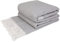 LYHome Baumwolldecke - Tagesdecke Kuscheldecke & Überwurfdecke, Bettdecke Sofadecke Couchdecke & Wohnzimmerdecke, Decken Couch, Baumwolle Plaid Decke Sofa Große (140x200 Hellgrau Gestreifte Quadrate)