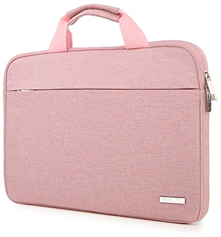 YXLILI Laptop Sleeve Case 15.6 Inch with Handle, Waterproof, Anti-Scratch, Shockproof Protective Computer Bag, Large Storage & Multi-Pocket Design-Pink