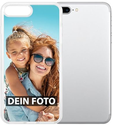 Personalisierte Handyhülle für Apple iPhone 8 Plus - Individuell selbst gestalten mit Foto und Text - Transparente Hülle aus Silikon