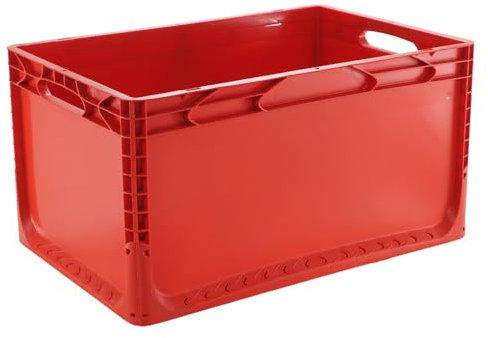 EU Euroboxen 60x40x32 cm rot geschlossen lebensmittelecht Transportbox Lagerbox Aufbewahrungsbox Lagerkiste Stapelbox Stapelbehälter
