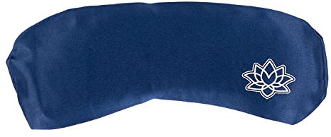 Bodhi Weiches Augenkissen mit Lavendel-Leinsamen-Füllung | Augenmaske für Yoga, Entspannung & Meditation | Bezug aus Mako-Satin oder Seide | Wellness für Zuhause (Mako-Satin, dunkelblau)