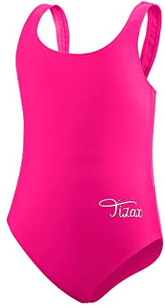 TIZAX Costume UV da Nuoto Intero Bambina UPF 50+ Bikini da Bagno Ragazze Racerback Sportivo Rosa 11-12 Anni