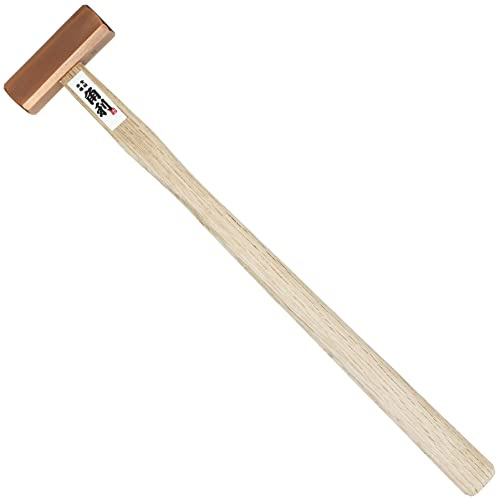 KAKURI Martello a scalpello, 164 g, acciaio al carbonio giapponese, placcato bronzo, testa ottagonale, manico in legno, prodotto in Giappone