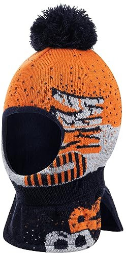 AJS Jungen Winter Mütze Schlupfmütze Schalmütze Strick Warme Wintermütze 44/48, Farbe: Orange