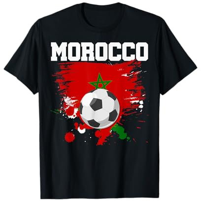 Supporter Maroc Foot Fan Marocain Maillot Drapeau Du Maroc T-Shirt