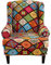 Highdi 2 Teilig Ohrensessel Überzug, Sessel-Überwürfe Ohrensessel Schonbezüge Bezug Sesselhusse Elastisch Stretch Tiger Stuhlbezug mit Armlehne Hohe Rückenlehne Universal (Mandala)