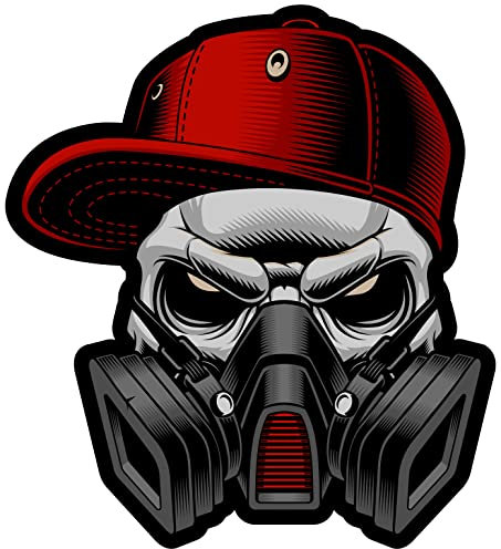 Street Art Sprayer Skull Aufkleber Autoaufkleber für Motorrad Fahrrad Roller oder Auto Sticker Graffiti Urban Streetart Hiphop Urbanart (27x30cm Street Art Sprayer Skull)