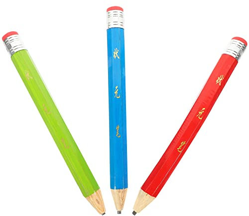 Operitacx 3stücke Holzstift Großer Stift Schulbedarf Lustige Bleistifte Holzbleistifte Partygeschenke Bleistifte Für Mädchen Große Schreibbleistifte