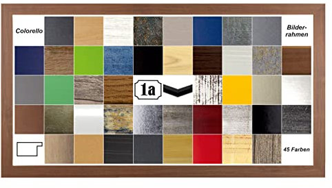 Colorello Deluxe Bilderrahmen Posterrahmen 37,5x98 cm Panorama und Quadrat Formate Nussbaum Dunkel Antireflex Kunstglas