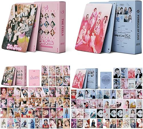 2 Pack/110 Stück Twice Photocards Twice Formula of Love Album Karten Set Twice The Feels Album Karten Twice Mini Lomo Cards Twice Poster Karten Geschenk für Fans