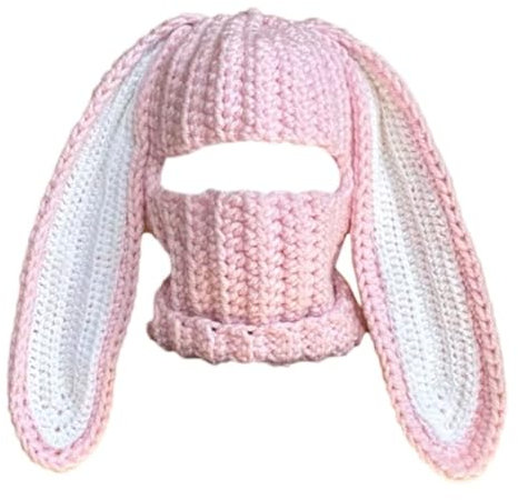 ASHLUYAK Halloween-Sturmhaube, lustige Hasenohren, Hasenohren, Sturmhaube, Beanie-Mütze, Hasenohren, Skullies-Mütze, Hasenohren, Sturmhaube