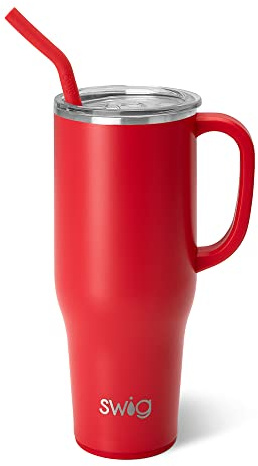 Swig Life 40oz Insulated Mega Mug with Handle & Straw, Red