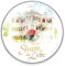 Spreadshirt Sturm Der Liebe Logo Hotel Fürstenhof Aquarell Kühlschrankmagnet Rund, One Size, Weiß