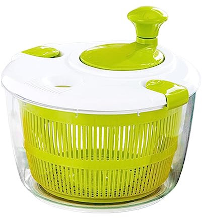 SANON 5L Salatschleuder,Küchenhelfer Salattrockner Zum Waschen und Trocknen von Salat,Salatschleuder Klein für Rechts und LinkshäNder, SalatschüSsel Zum Servieren 25 * 16cm