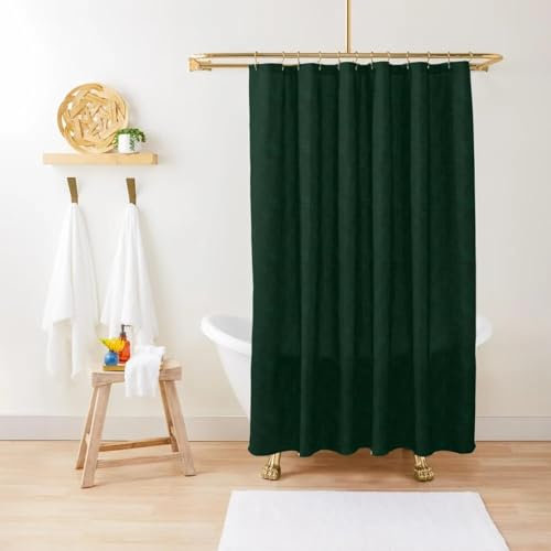 Rideau de Douche texturé Vert foncé, Vert uni, Rideau de Douche imperméable, Rideau de Douche, Salle de Bain, Douche, décoration d'intérieur, 80x180cm(31.5x70.87in)