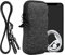kwmobile Handytasche für Smartphones XS - 3,5/4 - Neopren Handy Hülle Anthrazit Weiß mit Kordel - Handy Tasche mit Handykette 12,5 x 6,5 cm Innenmaße