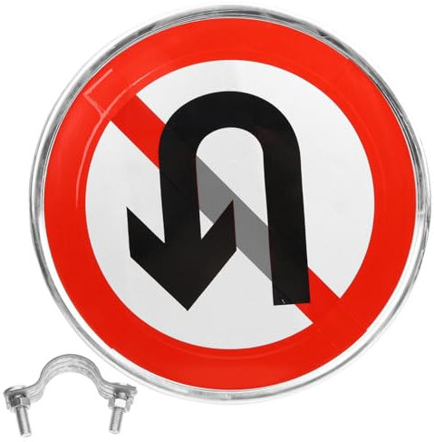 NIYANGLE panneau de signalisation de confidentialité panneaux d'avertissement industriels panneau dallée réfléchissant en métal Panneau d'interdiction de demi-tour emblèmes