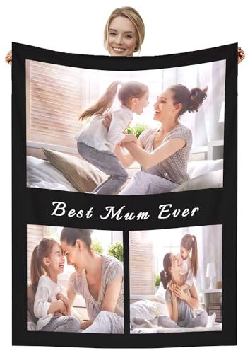 Dmkjdzsw personalisierte Decke mit Foto,Super Weich Mama Decke,Geschenke für Vater, Mutter, Kinder, Haustiere, Freunde oder Paare-C-180 * 200CM