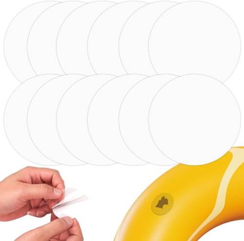 NQEUEPN Repair Patch Inflatable Repair Kit, 12pcs Waterproof Multipurpose TPU Tent Repair Tape Outdoor Air Mattress Repair Kit for Inflatable Toys Canvas Pool Float and Tub Air Bed (White)
